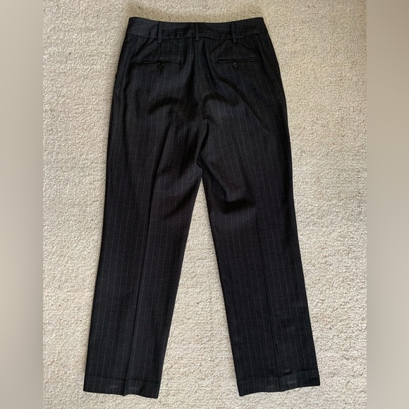 david n Pants PinStriped Wide Straight Leg ~ Charcoal w/Silvery Stripe ~ Size 10 - Picture 2 of 14